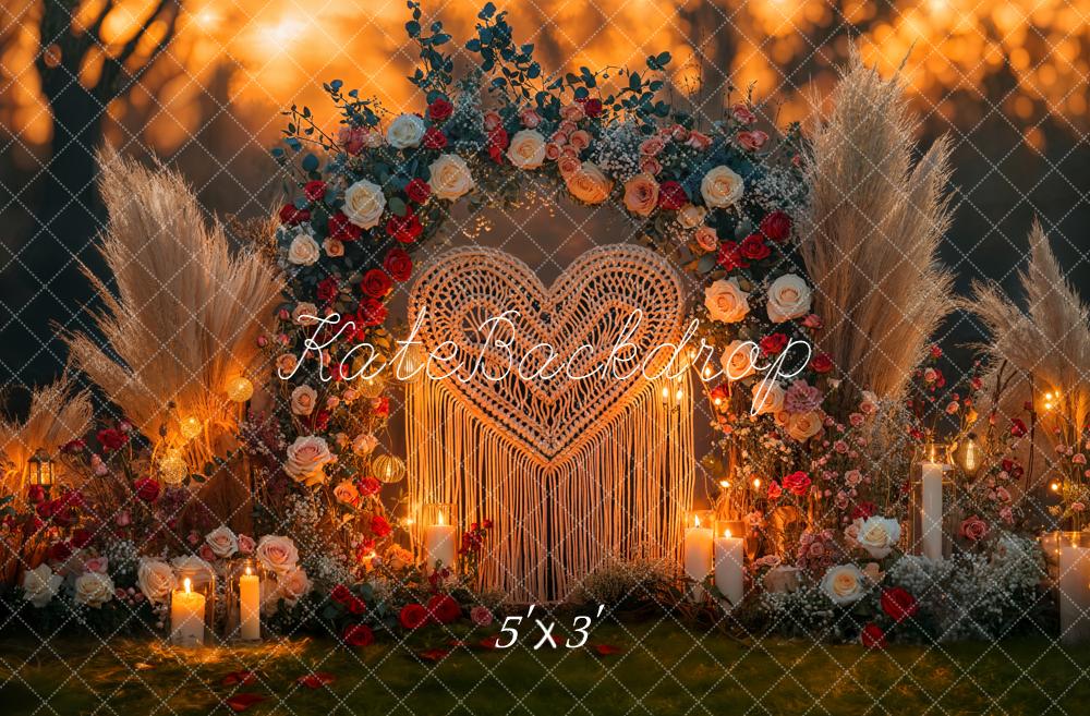 Kate Saint Valentin Arche Fleurs Macramé Toile de fond conçue par Emetselch