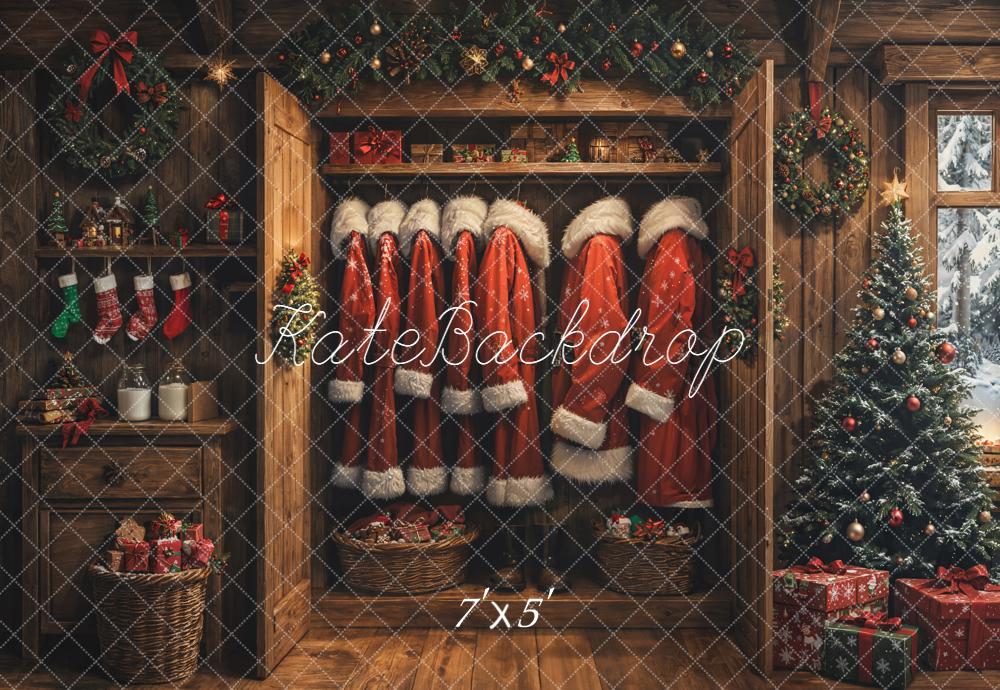Kate Noël Vestes Sapin Décorations Bois Toile de fond conçue par Emetselch - Kate Backdrop FR