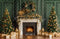 Kate Noël Cheminée Sapins Cadeaux Toile de fond en Laine conçue par Emetselch - Kate Backdrop FR