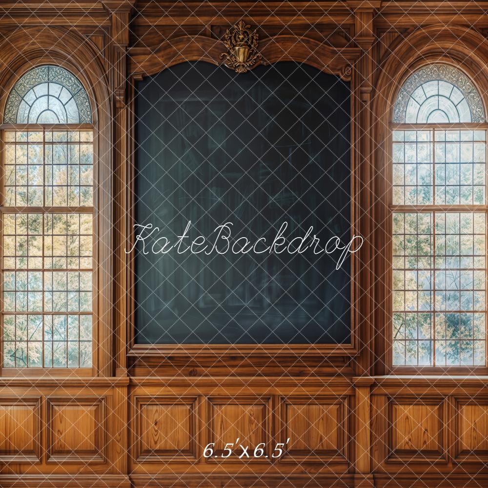 Kate Classe Bois Tableau Noir Fenêtres Toile de fond conçue par Emetselch - Kate Backdrop FR