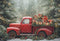 Kate Noël Camion Rouge Cadeaux Sapins Toile de fond conçue par Emetselch - Kate Backdrop FR