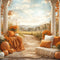 Kate Automne Citrouilles Fleurs Chemin Toile de fond conçue par Emetselch