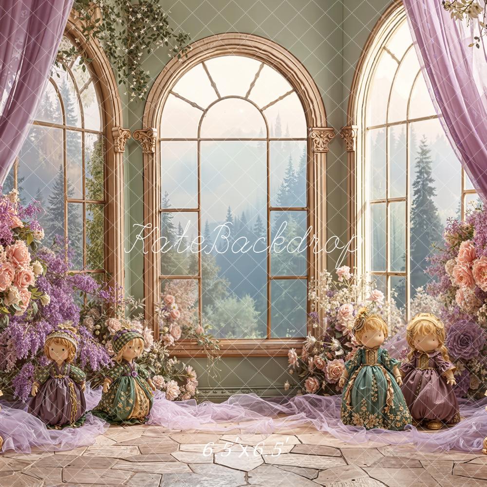 Kate Fenêtre Fleur Poupées Violet Toile de fond conçue par Emetselch