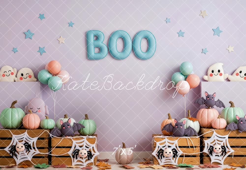 Kate Halloween Pastel Fantômes Chauves-Souris Toile de fond conçue par Patty Roberts