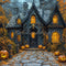 Kate Halloween Maison Citrouilles Arbres Toile de fond conçue par Emetselch - Kate Backdrop FR