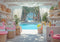 Kate Été Piscine Palmiers Accessoires Toile de fond conçue par Mini MakeBelieve - Kate Backdrop FR