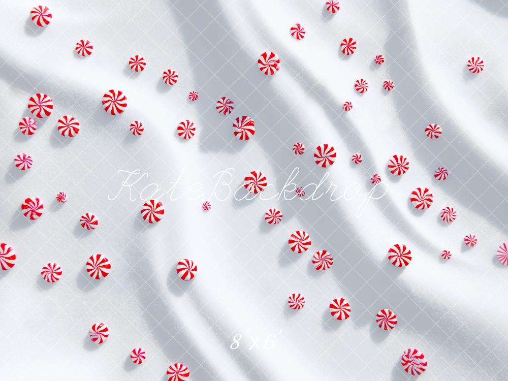 Kate Bonbon Rayures Rouges Blanches Toile de fond conçue par Patty Roberts - Kate Backdrop FR