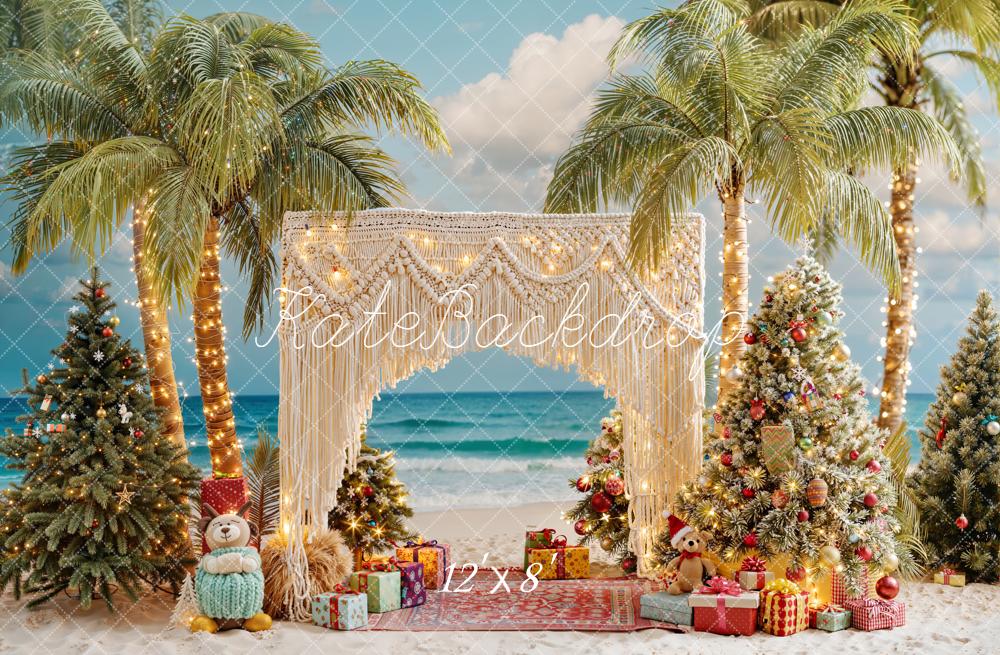 Kate Noël Plage Sapins Palmiers Toile de fond conçue par Emetselch