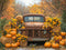 Kate Automne Camion Citrouilles Foin Toile de fond en Laine conçue par Emetselch - Kate Backdrop FR