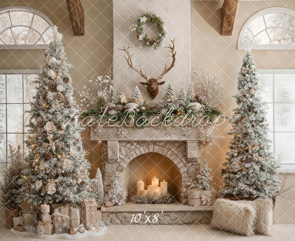 Kate Noël Sapins Cheminée Décor Toile de fond en Laine conçue par Emetselch - Kate Backdrop FR