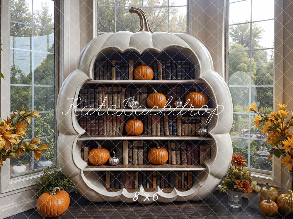 Kate Automne Citrouille Étagère Fenêtre Toile de fond conçue par Mini MakeBelieve