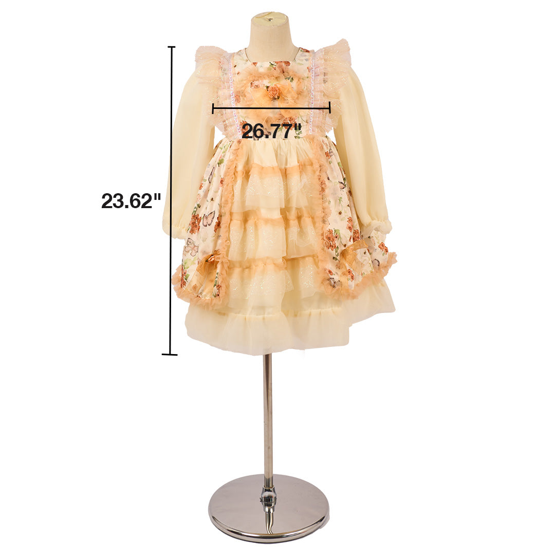 Kate Automne Halloween Floral Jaune Blanc Robe Enfant Pour la Photographie - Kate Backdrop FR