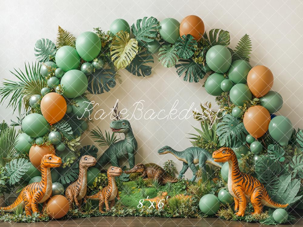 Kate Dinosaure Arc Ballons Feuillage Toile de fond conçue par Emetselch - Kate Backdrop FR