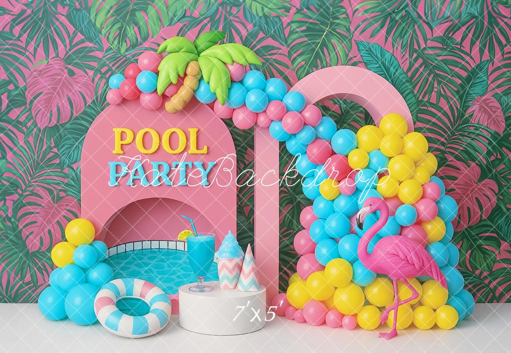 Kate Pool Party Ballons Tropiques Toile de fond conçue par Ashley Paul - Kate Backdrop FR