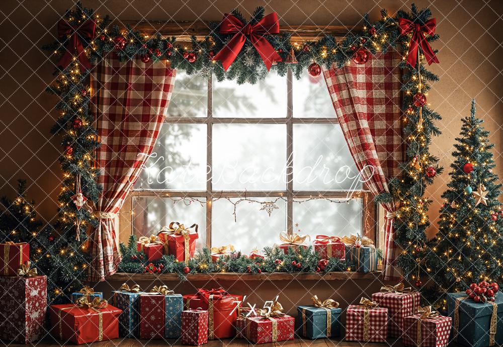 Kate Noël Fenêtre Guirlande Cadeaux Toile de fond conçue par Emetselch - Kate Backdrop FR