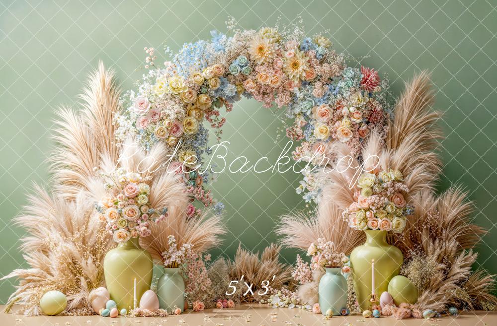 Kate Arc de Fleurs Vase Œufs Pastel Toile de fond conçue par Emetselch