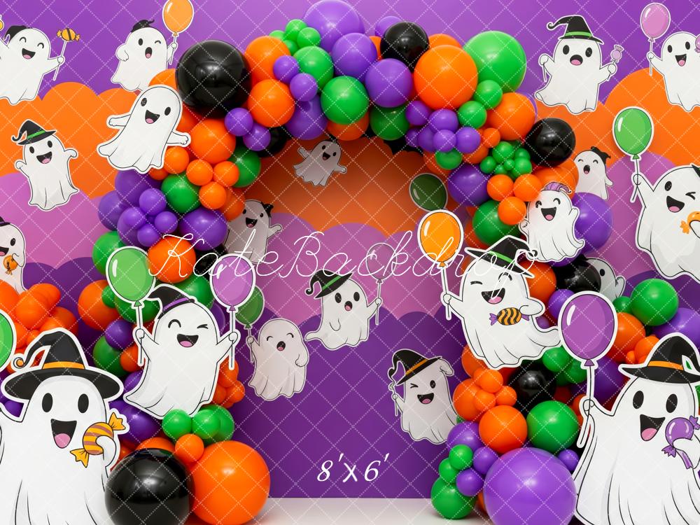 Kate Halloween Fantômes Arche Ballons Toile de fond conçue par Patty Roberts