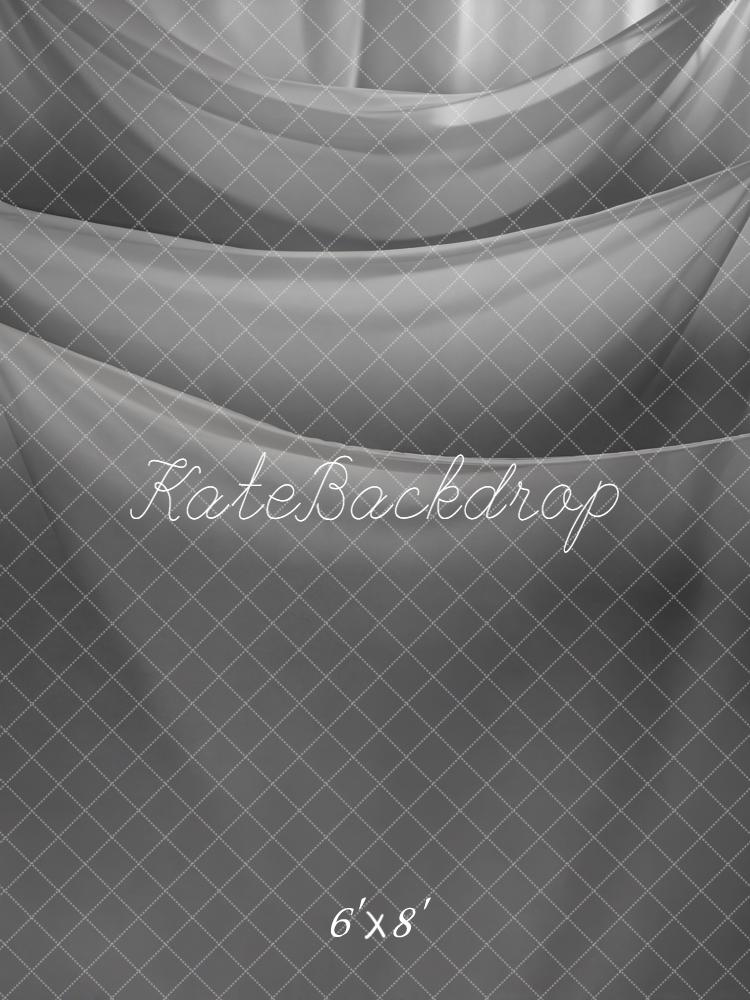 Kate Abstrait Drapé Gris Rideaux Toile de fond conçue par Emetselch