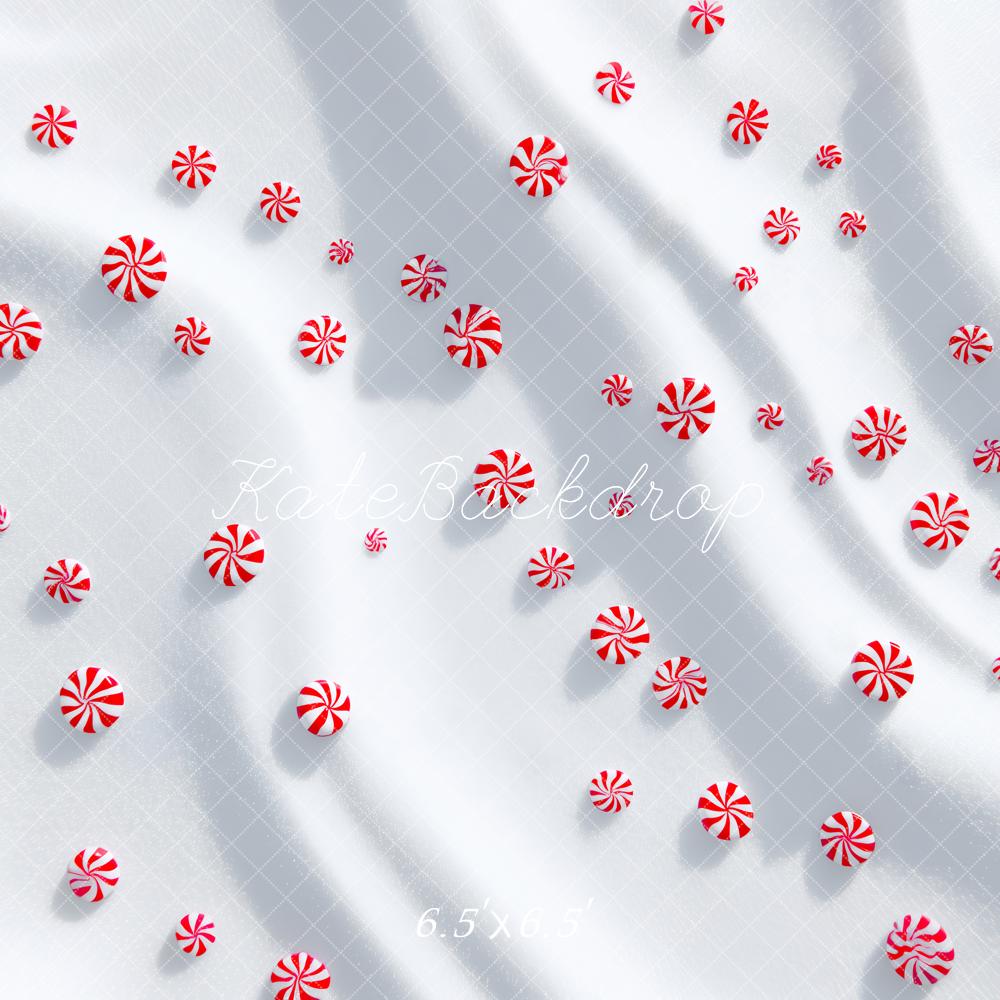 Kate Bonbon Rayures Rouges Blanches Toile de fond conçue par Patty Roberts - Kate Backdrop FR