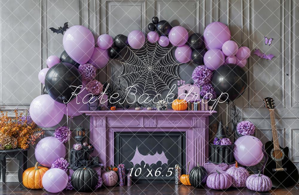 Kate Halloween Ballons Toile d'araignée Toile de fond en Laine conçue par Emetselch - Kate Backdrop FR