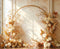 Kate Bohème Arc Fleurs Beige Lumière Toile de fond en Laine conçue par Emetselch