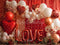 Kate Saint Valentin LOVE Ballons Coeurs Toile de fond en Laine conçue par Emetselch
