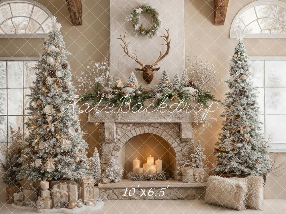 Kate Noël Sapins Cheminée Décor Toile de fond en Laine conçue par Emetselch - Kate Backdrop FR