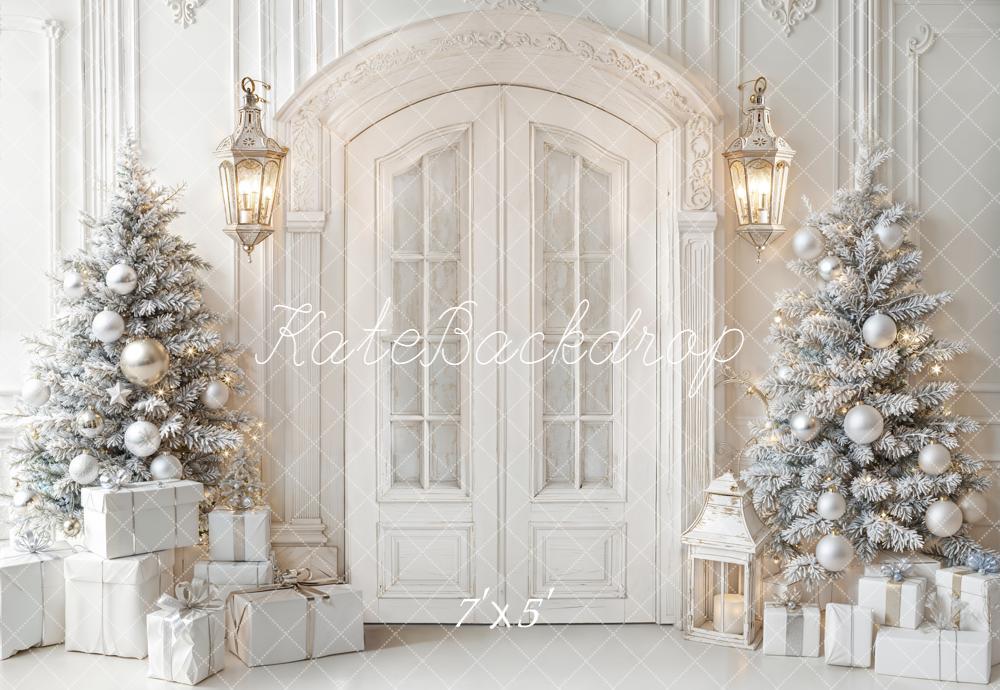 Kate Noël Sapins Blanc Porte Cadeaux Toile de fond conçue par Emetselch