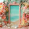 Kate Plage Fleurs Coquillages Cadre Toile de fond conçue par Mini MakeBelieve - Kate Backdrop FR