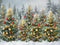Kate Noël Sapins Neige Illuminés Toile de fond conçue par Emetselch - Kate Backdrop FR