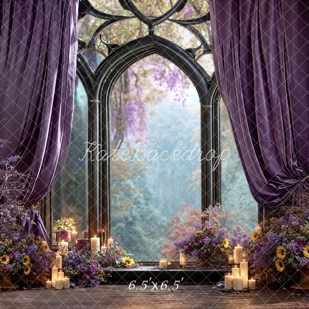 Kate Fleurs Rideaux Bougies Fenêtre Toile de fond conçue par Emetselch