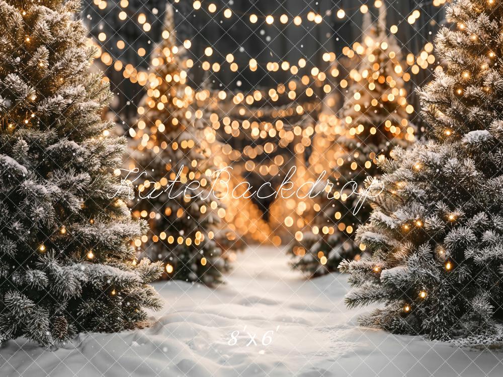 Kate Noël Sapins Lumières Toile de fond en Laine conçue par Emetselch - Kate Backdrop FR