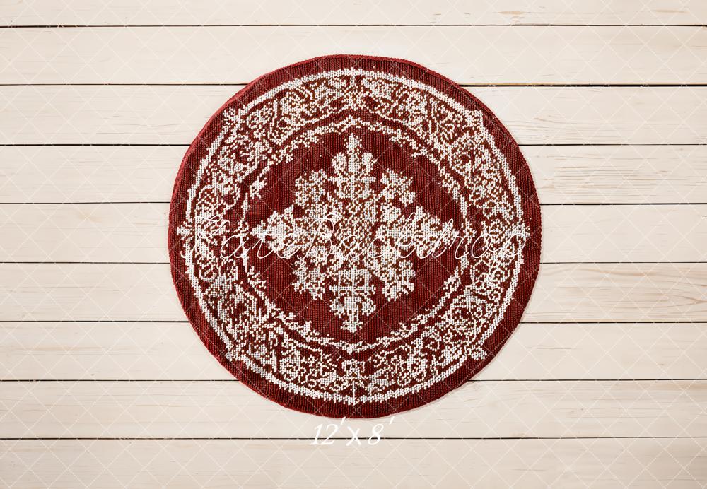 Kate Tapis Rond Motif Bois Sol Toile de fond en Laine conçue par Emetselch - Kate Backdrop FR