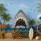 Kate Océan Requin Palmiers Vague Toile de fond conçue par Mini MakeBelieve - Kate Backdrop FR