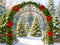 Kate Noël Arche Sapins Neige Toile de fond conçue par Mini MakeBelieve - Kate Backdrop FR