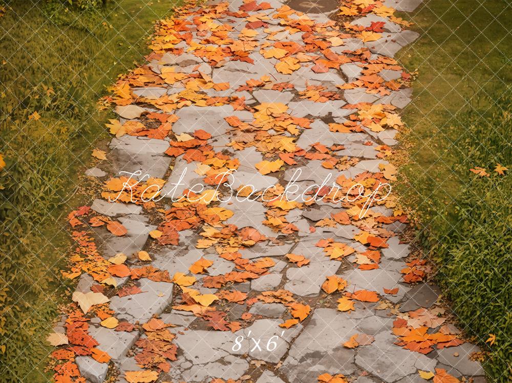 Kate Automne Feuilles Sol Pavé Toile de fond conçue par Emetselch
