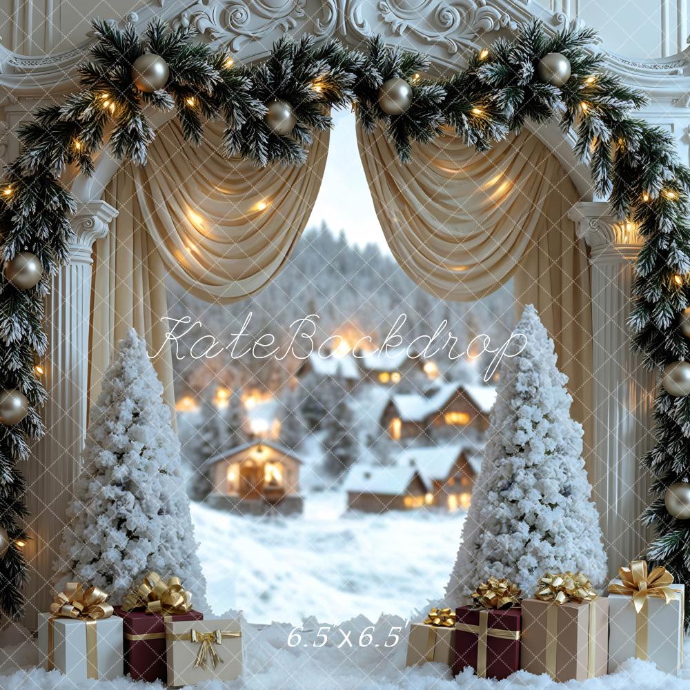 Kate Noël Neige Arche Vintage Cadeaux Toile de fond conçue par Mini MakeBelieve