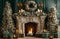 Kate Noël Cheminée Sapins Bougies Décorations Toile de fond conçue par Emetselch - Kate Backdrop FR