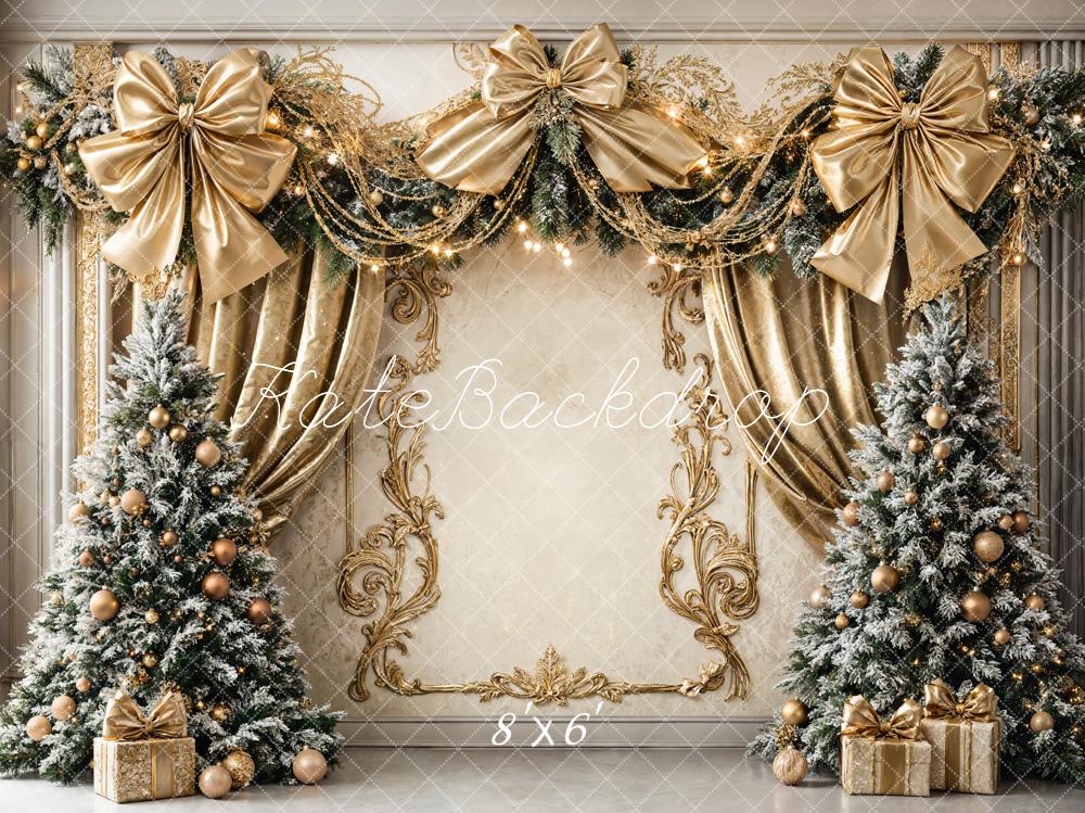 Kate Noël Arbre Doré Décor Luxueux Toile de fond en Laine conçue par Emetselch