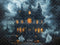 Kate Halloween Maison Hantée Fantômes Toile de fond en Laine conçue par Emetselch - Kate Backdrop FR