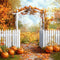 Kate Automne Arche Clôture Citrouilles Toile de fond conçue par Emetselch