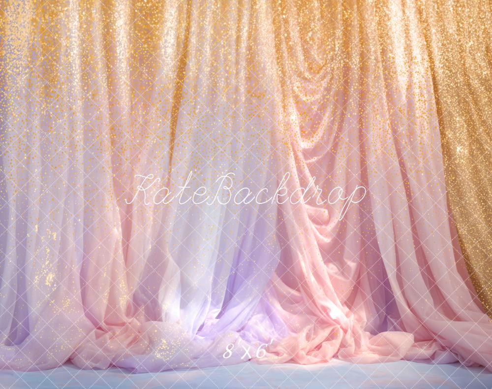 Kate Rideaux Paillettes Rose Or Toile de fond en Laine conçue par Emetselch - Kate Backdrop FR