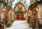 Kate Noël Village Neige Lampadaires Toile de fond conçue par Emetselch - Kate Backdrop FR