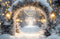 Kate Hiver Arche Neige Lumières Toile de fond en Laine conçue par Emetselch - Kate Backdrop FR