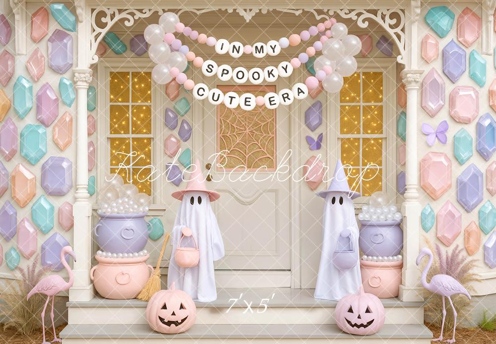 Kate Halloween Pastel Maison Fantômes Toile de fond conçue par Mini MakeBelieve - Kate Backdrop FR