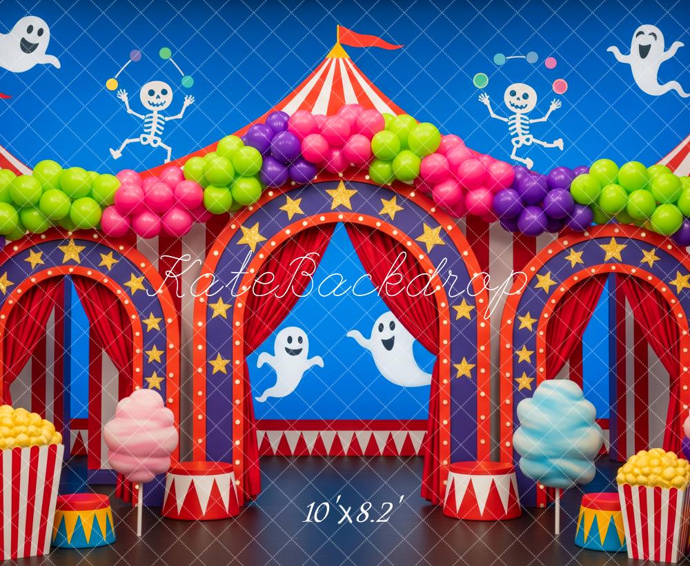Kate Cirque Halloween Fantômes Ballons Toile de fond conçue par Patty Roberts