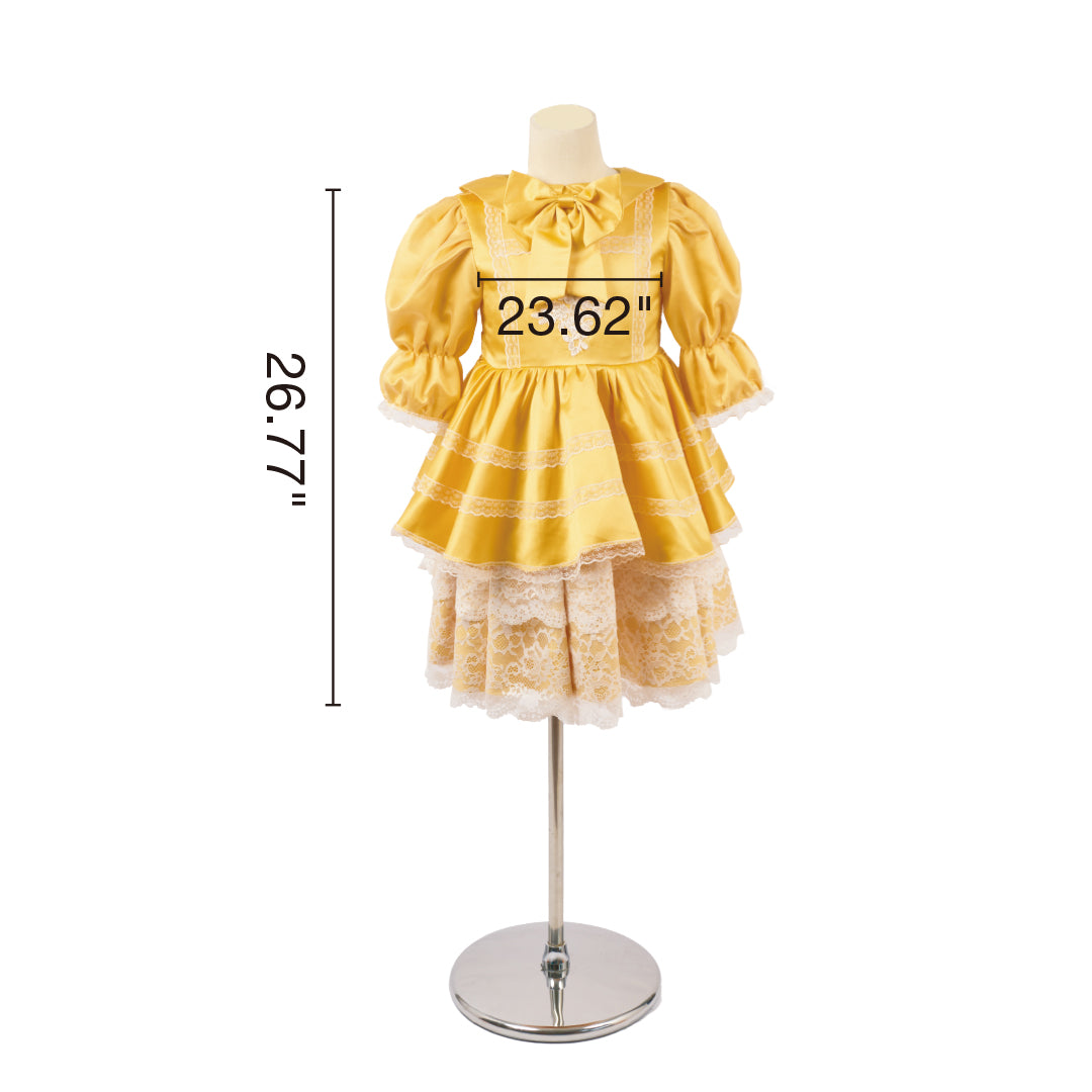 Kate Automne Nœud Robe dorée Enfant Pour la Photographie - Kate Backdrop FR