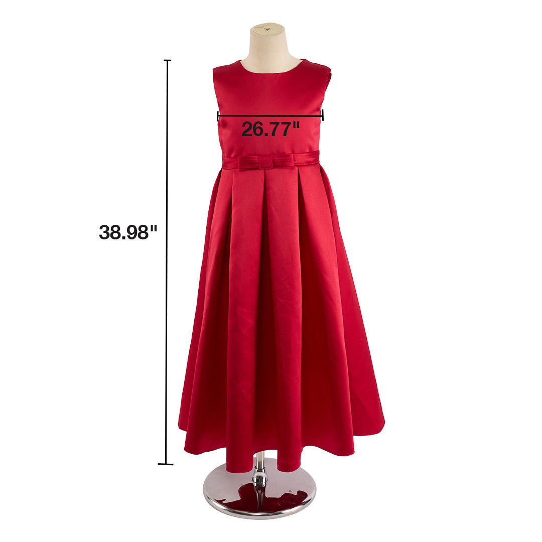 Kate Basique Satin Rouge Robe pour Enfants - Kate Backdrop FR