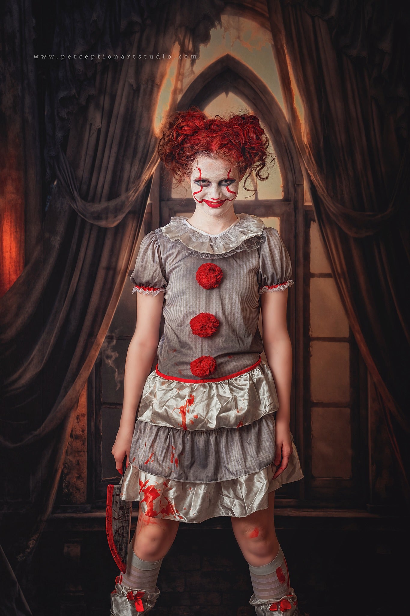 Kate Halloween Scène sombre Rideau Toile de fond conçue par Emetselch - Kate Backdrop FR