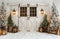 Kate Hiver Porte Lanternes Sapins Toile de fond en Laine conçue par Emetselch
